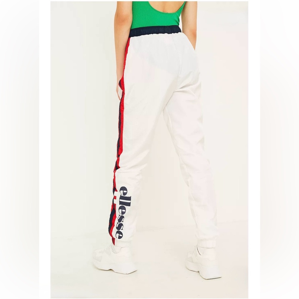 Ellesse Flogrida White Red Stripe Track Pants Joggers Size 8 - Picture 5 of 13